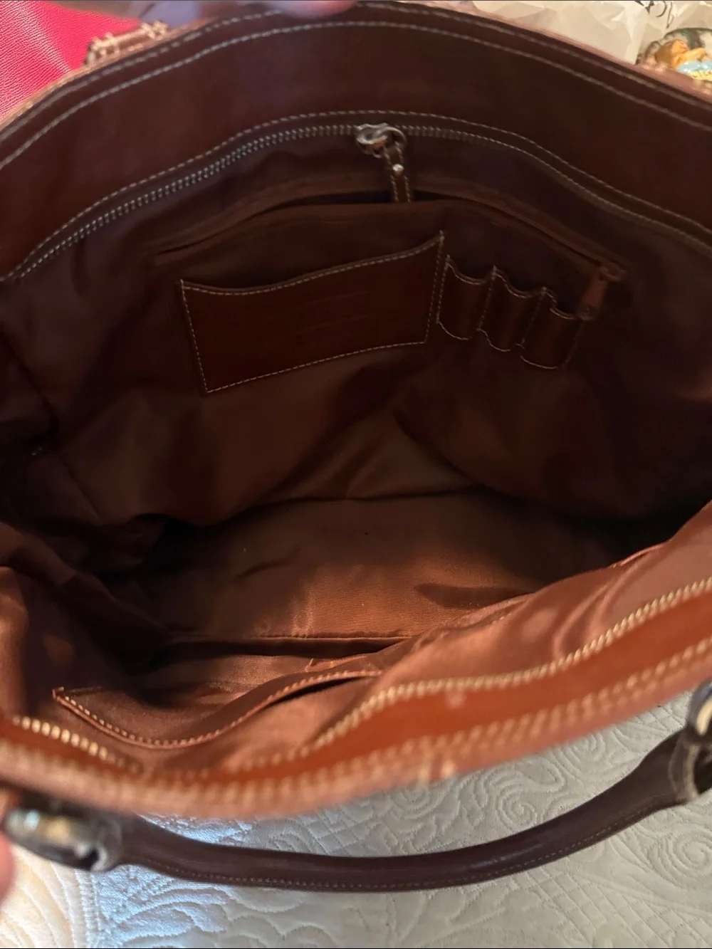 Classic Brown Leather Tote Bag - Women Bags
